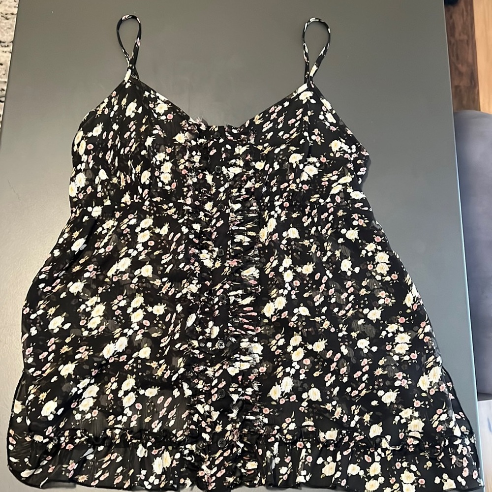 Express Tank Black Floral